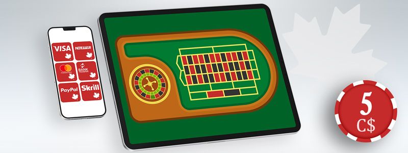 Zahlungsmöglichkeiten und Roulette-Tisch