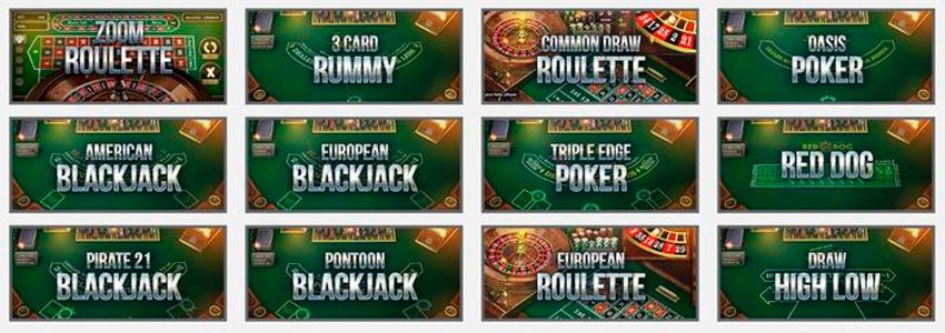 Liste der Tischspiele von Betsoft - Roulette, Blackjack, Poker,