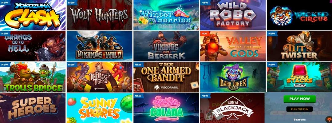 Collage von Yggdrasil Spielautomaten.