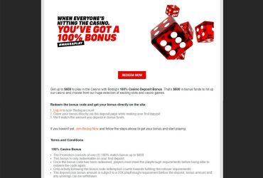 Bodog Casino - Aktionsseite