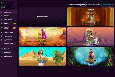 Boom Casino - Hauptseite