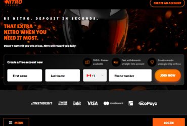 Nitro Casino - Hauptseite