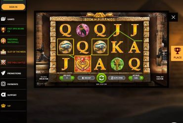 Playamo Casino - Spielautomat "Buch der Pyramiden".