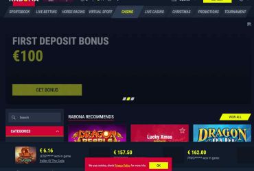 Rabona Kasino - Lobby-Seite.