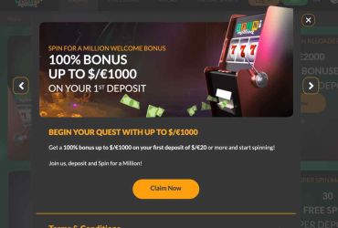 Spin Million Casino - Paket fuМ€r die erste Einzahlung