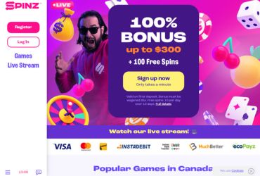 Spinz Casino - Hauptseite