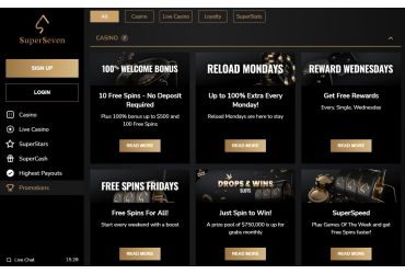 Superseven Casino - Aktionen