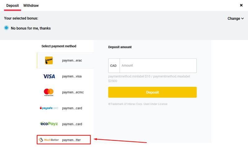 MuchBetter Zahlungsart