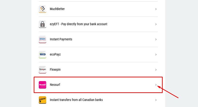 Liste der Zahlungsmethoden