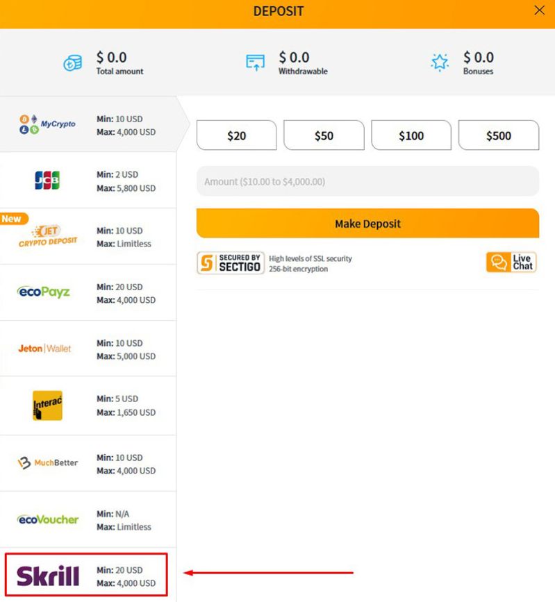 Skrill Zahlungsmethode