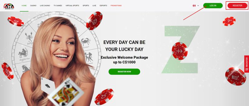 Registrierung in einem Casino