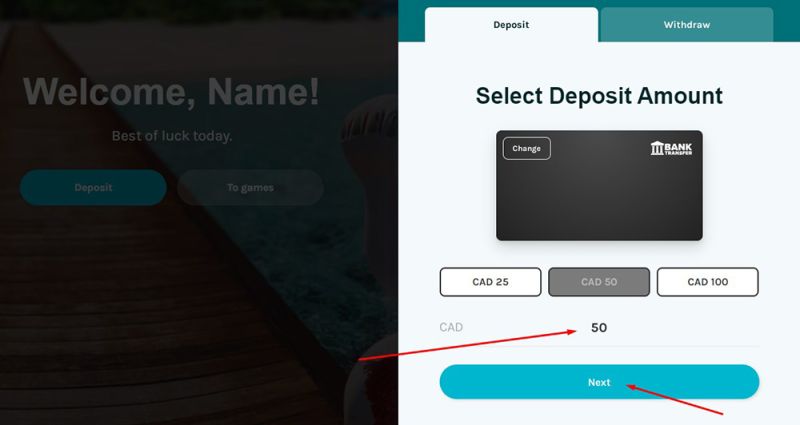 Banküberweisung Einzahlen