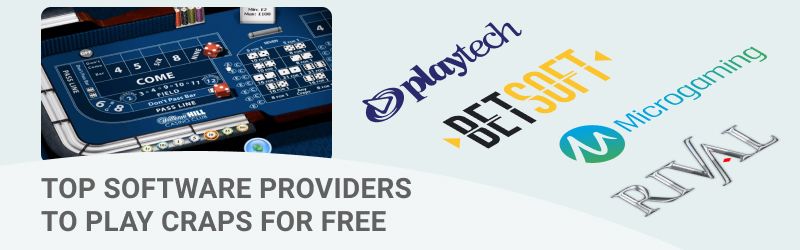 die 4 besten Anbieter von Craps-Software