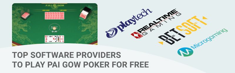 die 4 besten Pai Gow Poker Softwareentwickler
